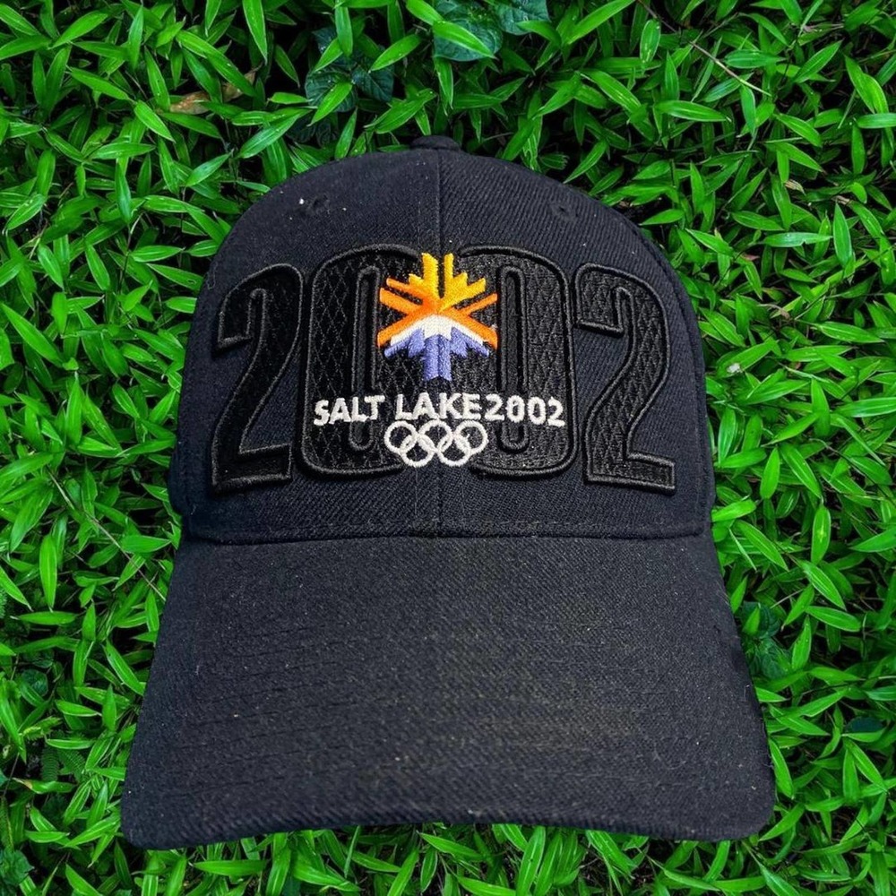 VTG 02' Salt Lake Olympics Black Strapback Baseball Cap OSFA